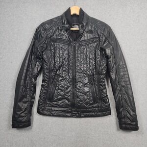 North Face Jacket Womens XS Black Quilted Full Zip Moto Lightweight Outdoor